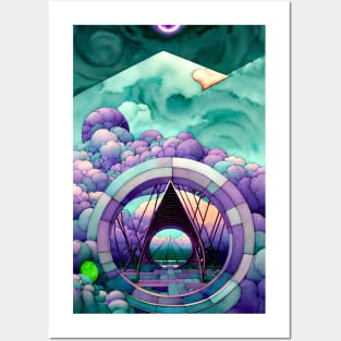 Trippy Abstract Geometric Posters and Art